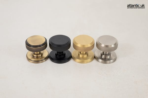 Millhouse Brass Harrison Solid Brass Knurled Mortice Door Knob on Concealed Fix Rose - additional image