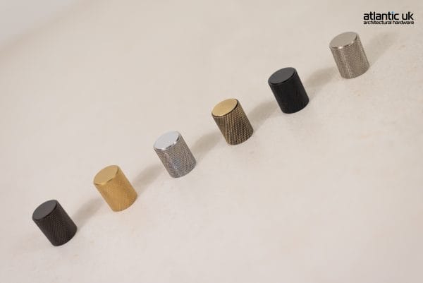 Millhouse Brass Watson Cylinder Knurled Cabinet Knob on Concealed Fix - additional image