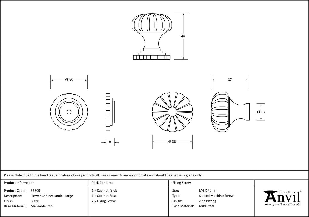 Flower Cabinet Knob by From The Anvil