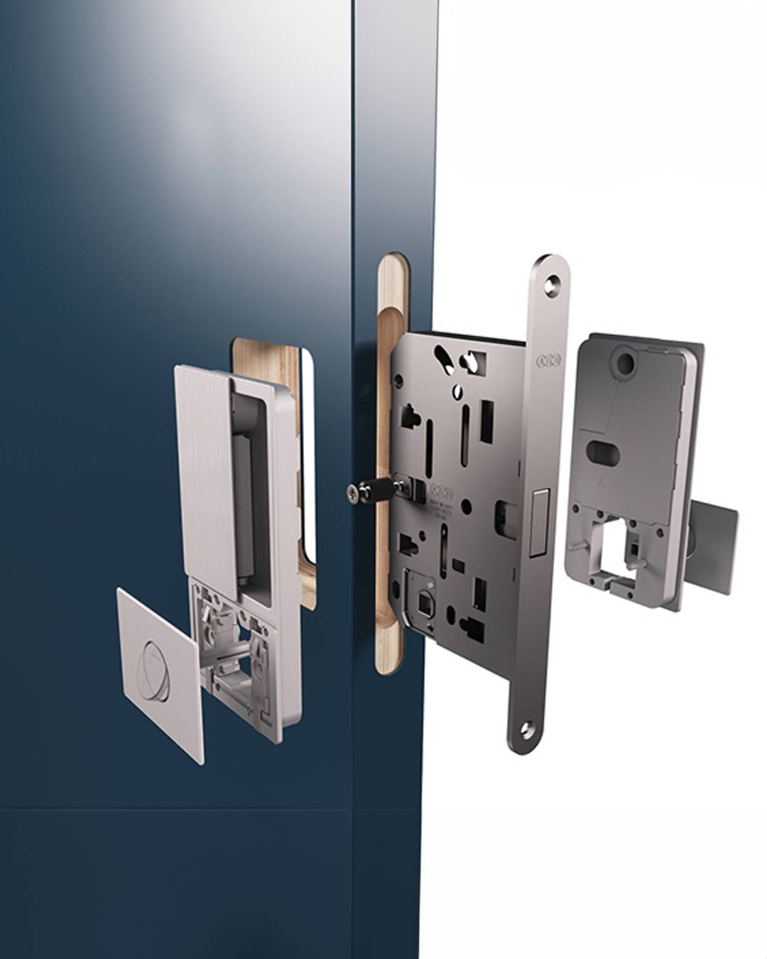 AGB Wave Flush Door Handle & Bathroom Lock - additional image