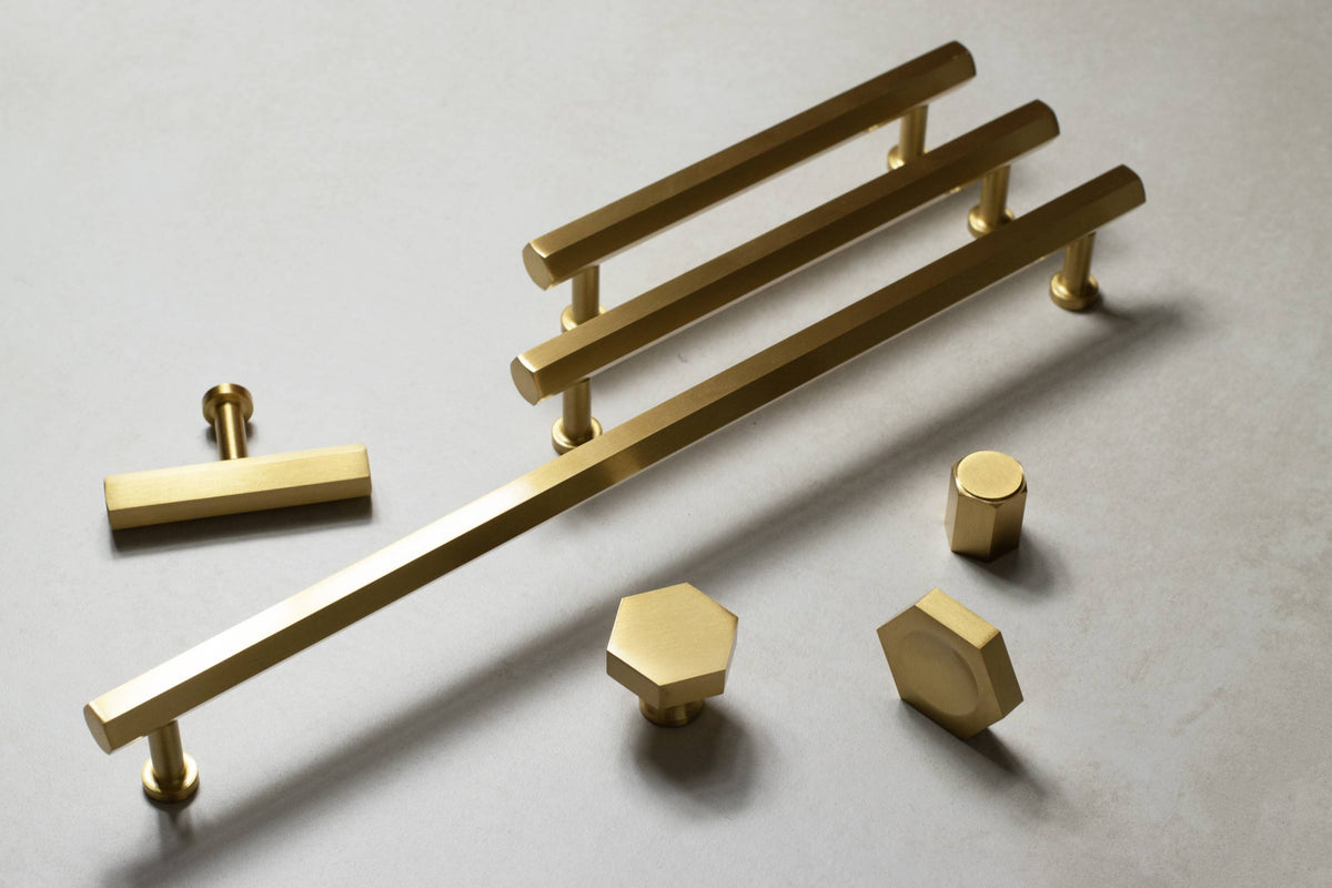 Millhouse Brass Pennington Hexagonal Cabinet Knob Handle - additional image