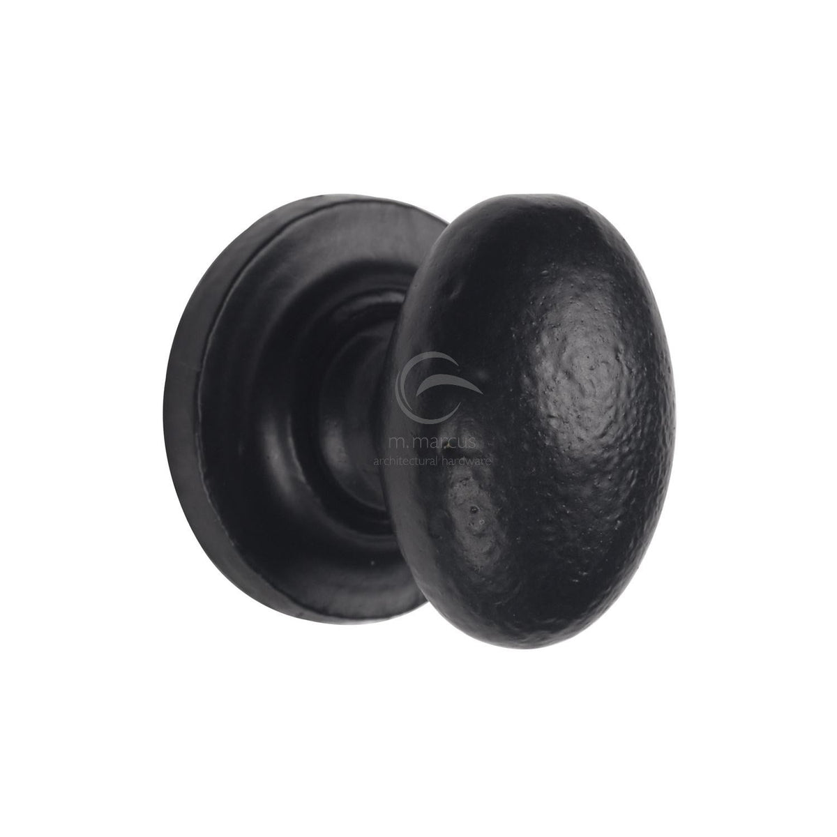 Matt Black Iron Oval Cabinet Knob by M Marcus - Heritage Brass