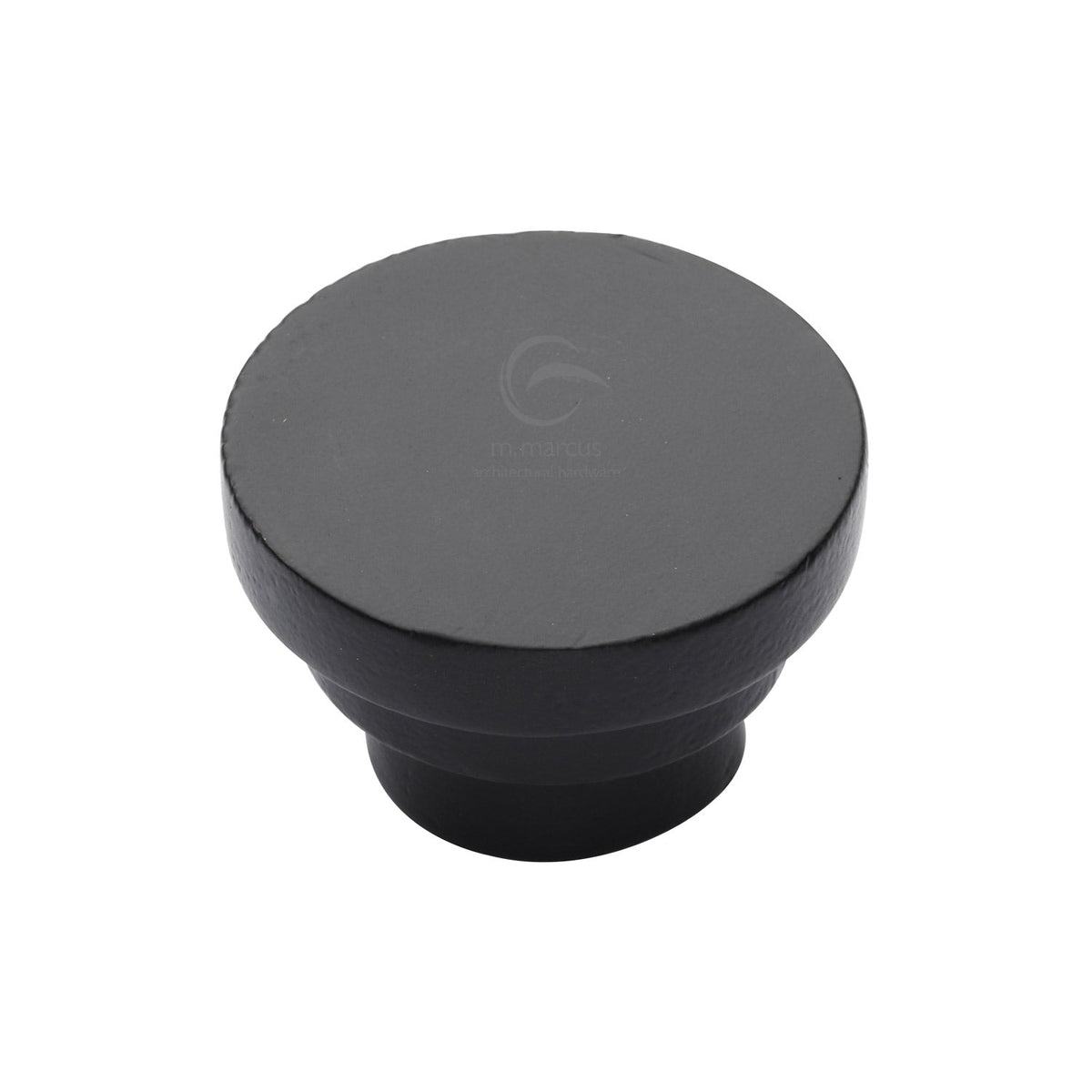 Matt Black Iron Round Stepped Cabinet Knob by M Marcus - Heritage Brass