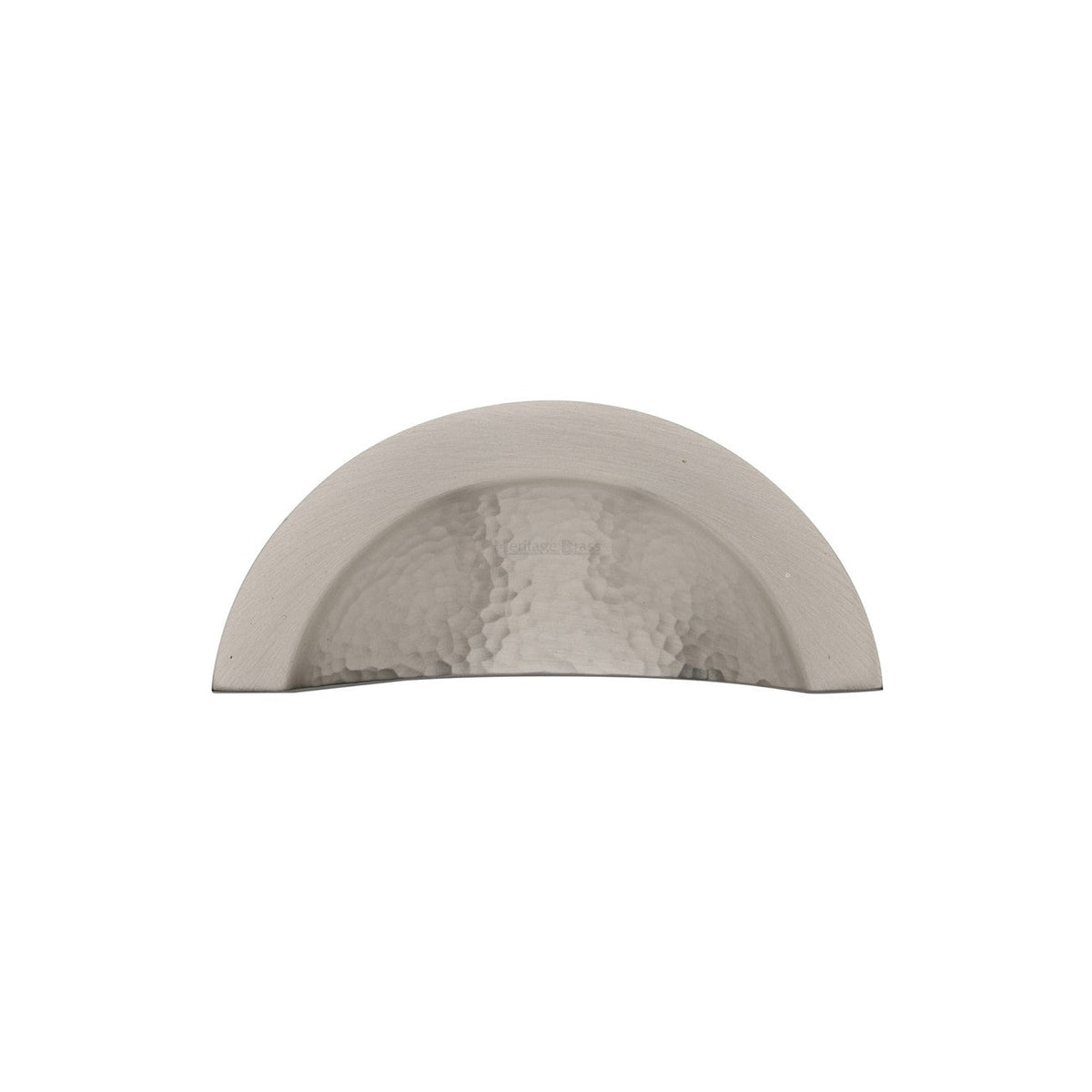 Crescent Drawer Cup Pull Hammered Design by M Marcus - Heritage Brass