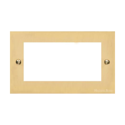 Richmond Elite Range Polished Brass Switches & Sockets, LP1 - 4 Module Euro Plate by Heritage Brass By M-Marcus