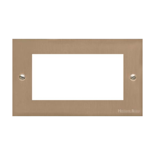 Richmond Elite Range Antique Brass Switches & Sockets, LP91 - 4 Module Euro Plate by Heritage Brass By M-Marcus