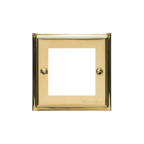 Elite Stepped Plate Range Polished Brass Switches & Sockets, S01 - 2 Module Euro Plate by Heritage Brass By M-Marcus