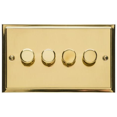 Elite Stepped Plate Range Polished Brass Switches & Sockets, S01 - 4G Multi Location Primary Dimmer by Heritage Brass By M-Marcus
