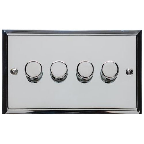 Elite Stepped Plate Range Polished Chrome Switches & Sockets, S02 - 4G Multi Location Primary Dimmer by Heritage Brass By M-Marcus