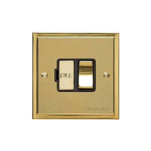 Elite Stepped Plate Range Satin Brass Switches & Sockets, S04 - Switched Spur (13 Amp) by Heritage Brass By M-Marcus