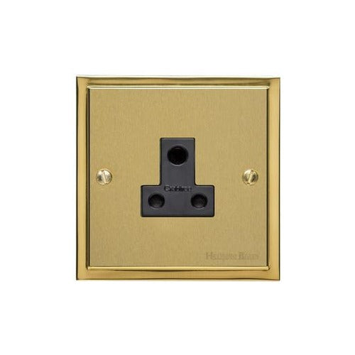 Elite Stepped Plate Range Satin Brass Switches & Sockets, S04 - 5 Amp 3 Round Pin Socket by Heritage Brass By M-Marcus