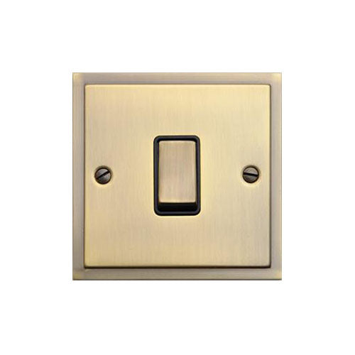 Elite Stepped Plate Range Antique Brass Switches & Sockets, S91 - 1 Gang Rocker Switch by Heritage Brass By M-Marcus