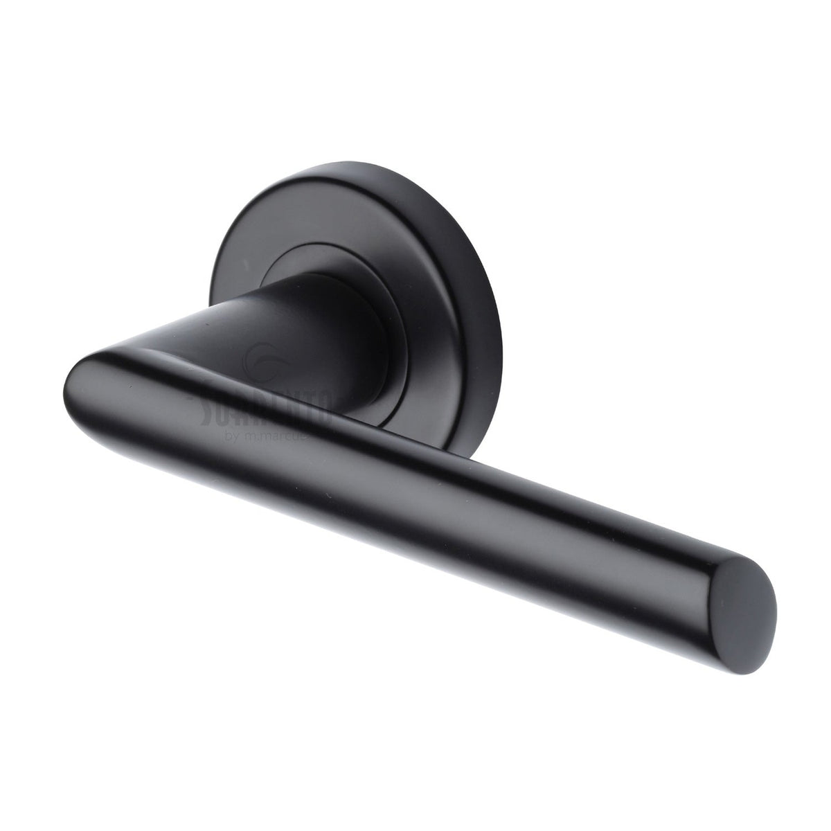 Mercury Zinc Door Handle on Round Rose by M Marcus - Heritage Brass