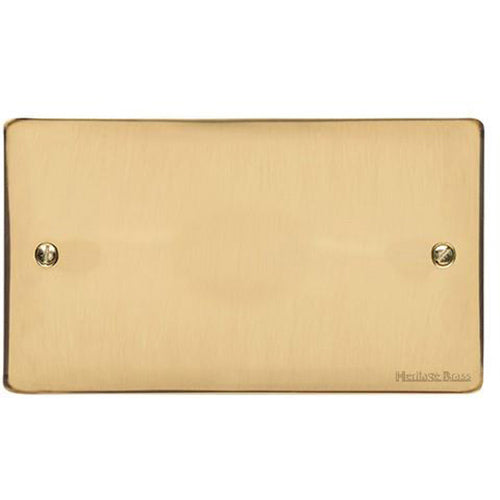 Elite Flat Plate Range Polished Brass Switches & Sockets, T01 - Double Blank Plate by Heritage Brass By M-Marcus
