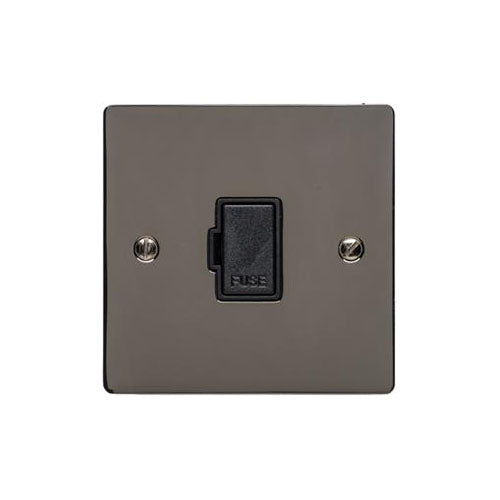 Elite Flat Plate Range Polished Black Nickel Switches & Sockets, T06 - Unswitched Spur (13 Amp) by Heritage Brass By M-Marcus