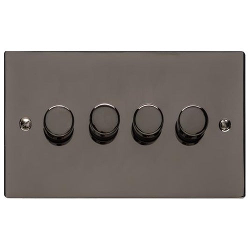 Elite Flat Plate Range Polished Black Nickel Switches & Sockets, T06 - 4G Multi Location Primary Dimmer by Heritage Brass By M-Marcus