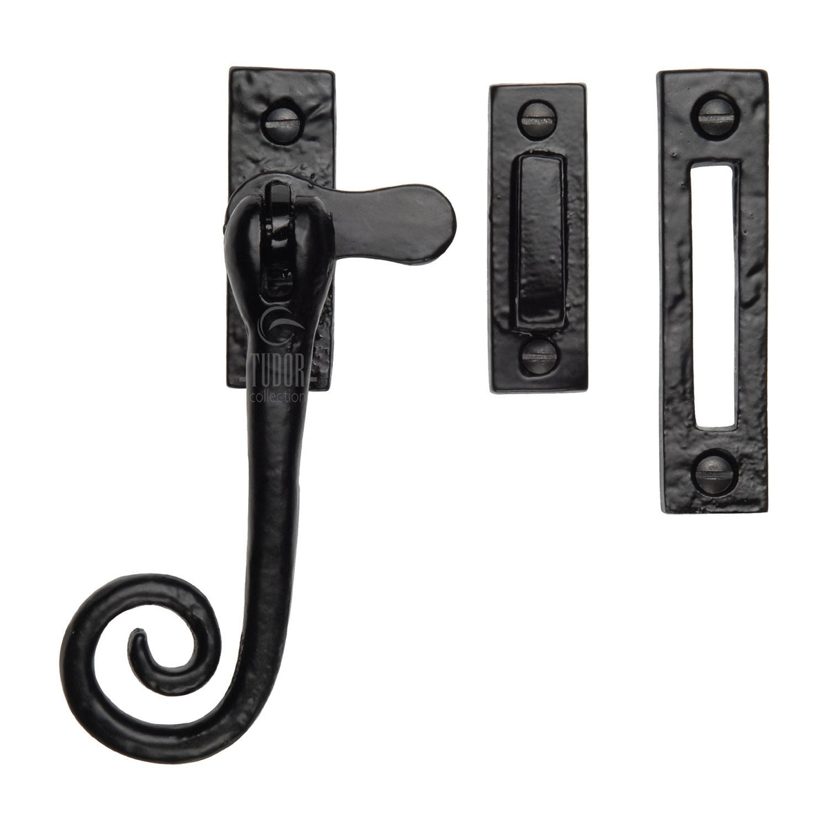 Casement Window Fastener Monkey Tail Pattern - Black Antique