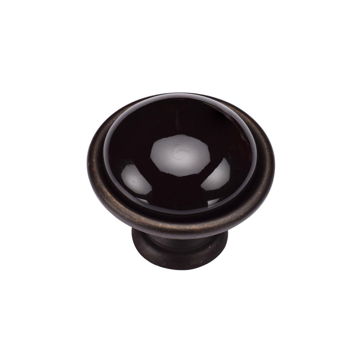 Black Domed Cabinet Knob by M Marcus - Heritage Brass