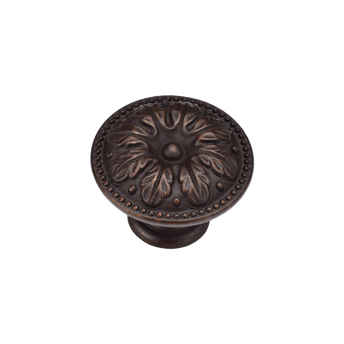 Floral Round Knob by M Marcus - Heritage Brass