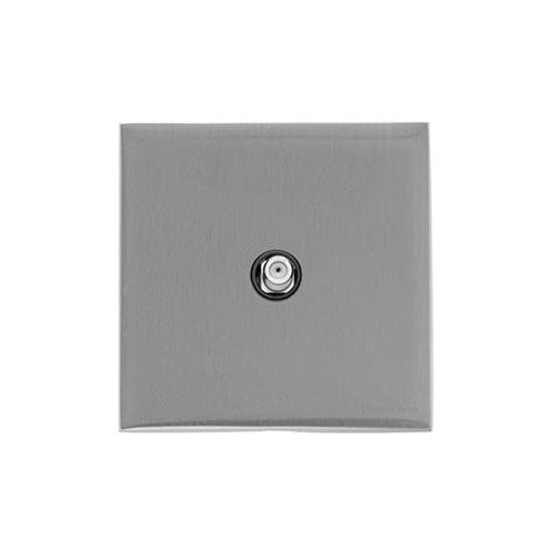 Winchester Range Satin Chrome Switches & Sockets, W03 - 1 Gang Satellite Socket by Heritage Brass By M-Marcus