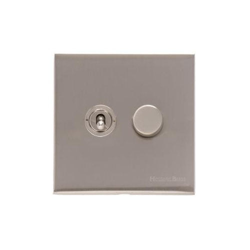 Winchester Range Satin Nickel Switches & Sockets, W05 - 2G Mixed Toggle Dimmer Switch 1xToggle 1xTED by Heritage Brass By M-Marcus