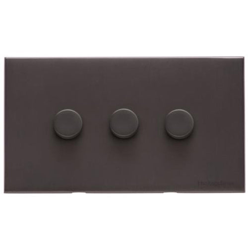 Winchester Range Matt Bronze Switches & Sockets, W09 - 3 Gang TED Dimmer (Compatible with LED Lamps) by Heritage Brass By M-Marcus