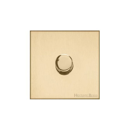 Winchester Range Satin Brass Switches & Sockets, W44 - 1 Gang Dimmer 250 watts (Compatible with halogen/ incandescent bulbs) by Heritage Brass By M-Marcus