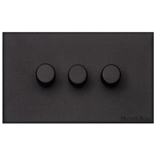 Windsor Range Matt Black Switches & Sockets, WBK - 3G Multi Location Secondary Dimmer by Heritage Brass By M-Marcus