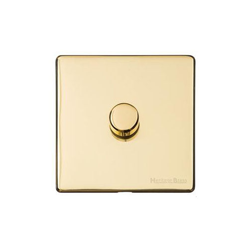 Vintage Range Polished Brass Switches & Sockets, X01 - 1 Gang TED Dimmer (Compatible with LED Lamps) by Heritage Brass By M-Marcus