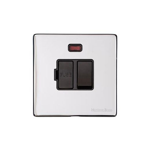 Vintage Range Polished Chrome Switches & Sockets, X02 - Switched Spur with Neon (13 Amp) by Heritage Brass By M-Marcus