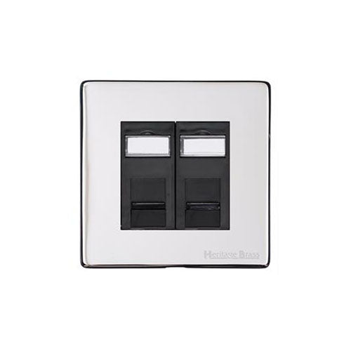 Vintage Range Polished Chrome Switches & Sockets, X02 - 2 Gang Master Line Socket by Heritage Brass By M-Marcus