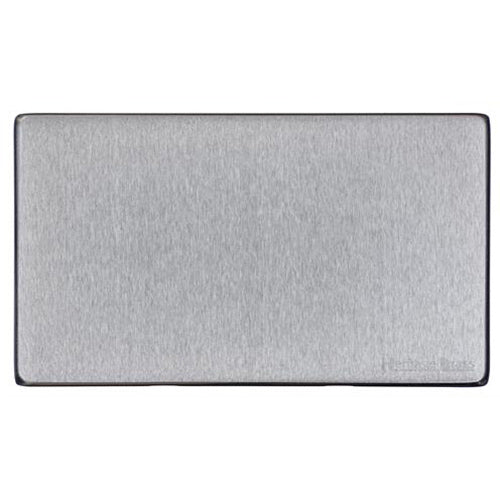 Vintage Range Satin Chrome Switches & Sockets, X03 - Double Blank Plate by Heritage Brass By M-Marcus