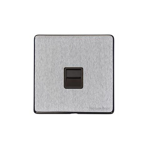 Vintage Range Satin Chrome Switches & Sockets, X03 - 1 Gang Secondary Line Socket by Heritage Brass By M-Marcus