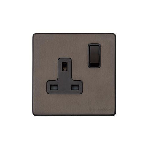 Vintage Range Matt Bronze Switches & Sockets, X09 - Single Socket (13 Amp) by Heritage Brass By M-Marcus