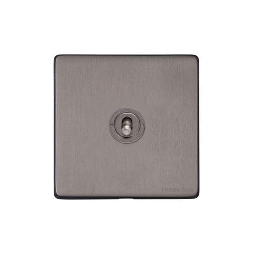 Vintage Range Satin Black Nickel Switches & Sockets, X66 - 1 Gang Toggle Switch by Heritage Brass By M-Marcus