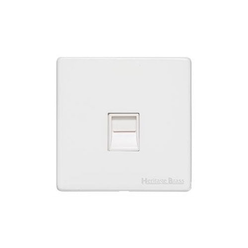 Vintage Range Matt White Switches & Sockets, XWH - 1 Gang Secondary Line Socket by Heritage Brass By M-Marcus