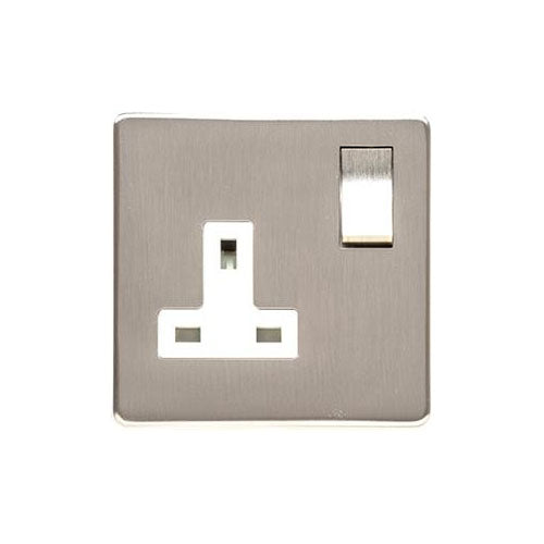Studio Range Satin Nickel Switches & Sockets, Y05 - Single Socket (13 Amp) by Heritage Brass By M-Marcus
