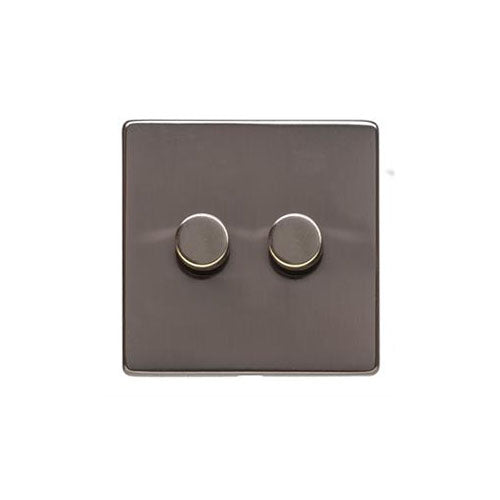 Studio Range Polished Bronze Switches & Sockets, Y07 - 2 Gang Dimmer 400 watts (Compatible with halogen/ incandescent bulbs) by Heritage Brass By M-Marcus