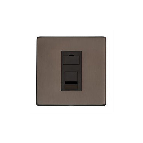 Studio Range Matt Bronze Switches & Sockets, Y09 - 1 Gang RJ11 by Heritage Brass By M-Marcus