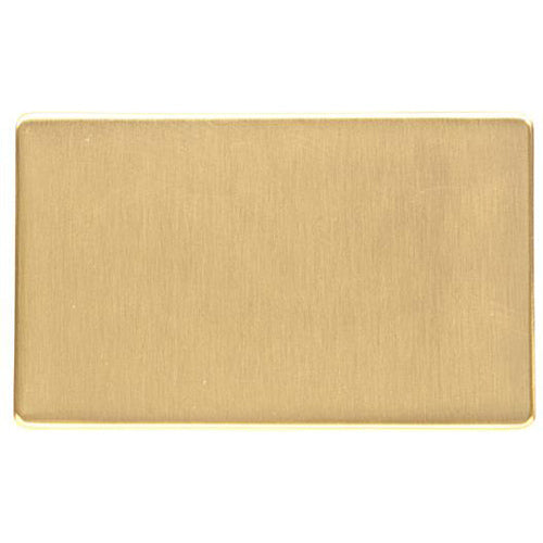 Studio Range Satin Brass Switches & Sockets, Y44 - Double Blank Plate by Heritage Brass By M-Marcus