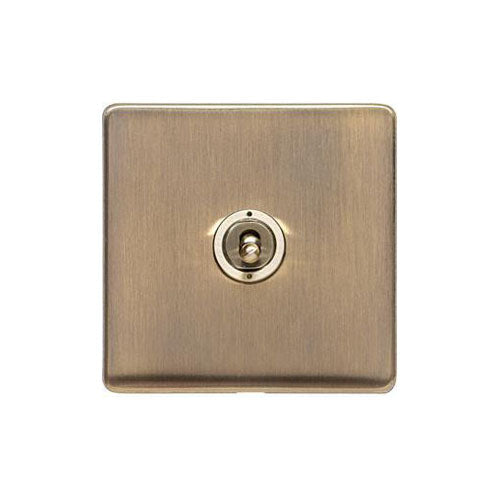 Studio Range Antique Brass Switches & Sockets, Y91 - 1 Gang Intermediate Toggle Switch by Heritage Brass By M-Marcus