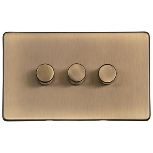 Studio Range Antique Brass Switches & Sockets, Y91 - 3G Multi Location Secondary Dimmer by Heritage Brass By M-Marcus