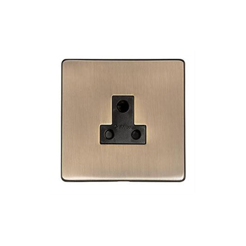 Studio Range Antique Brass Switches & Sockets, Y91 - 5 Amp 3 Round Pin Socket by Heritage Brass By M-Marcus