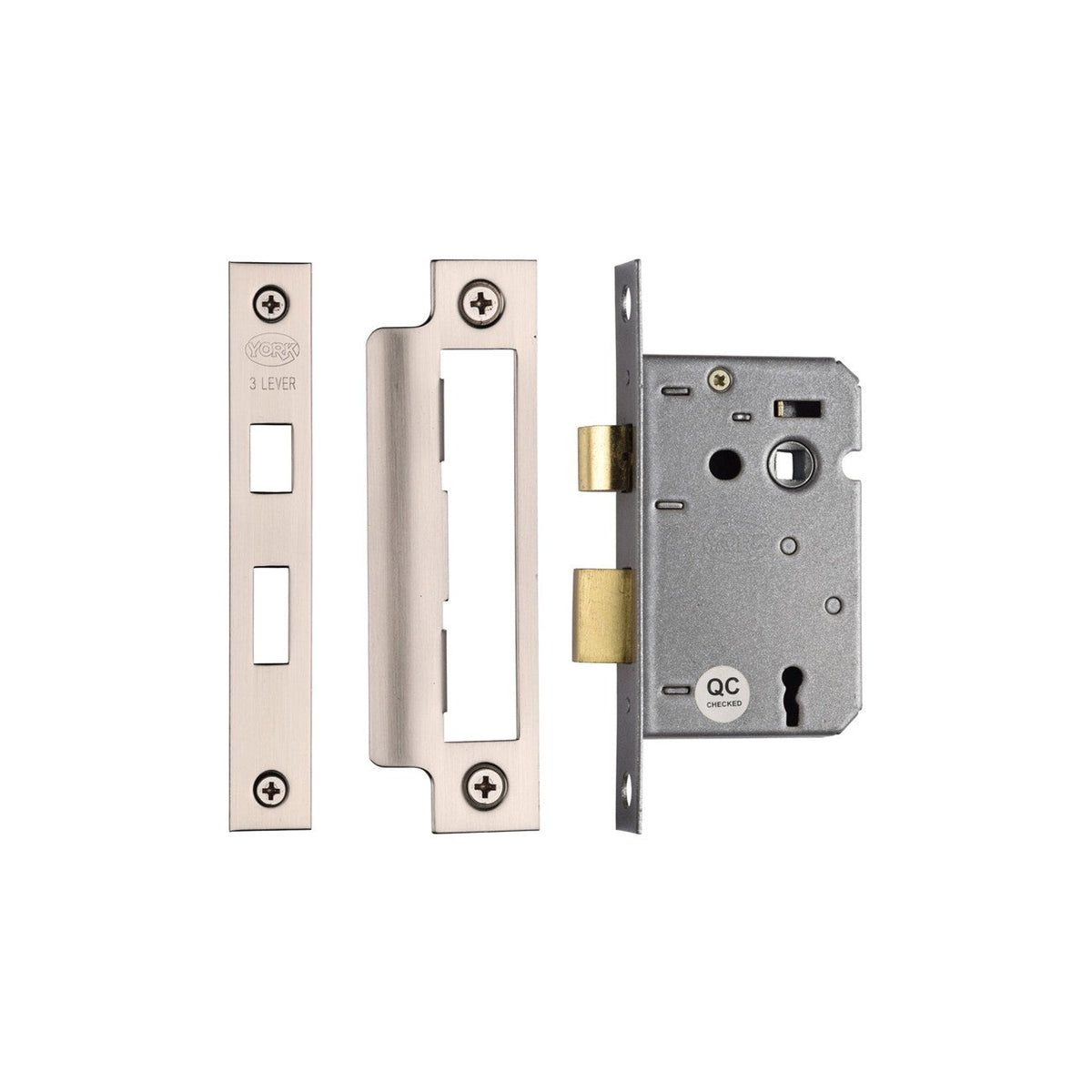 York 3 Lever Sash Lock 2 1/2" by M Marcus - Heritage Brass