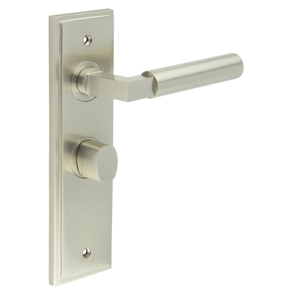 Burlington Westminster Door Handle Bathroom Backplate & Turn & Release by Burlington By Frelan