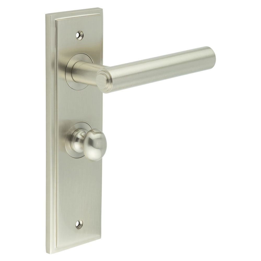 Burlington Richmond Door Handles Bathroom Backplate & Turn & Release 80 by Burlington By Frelan