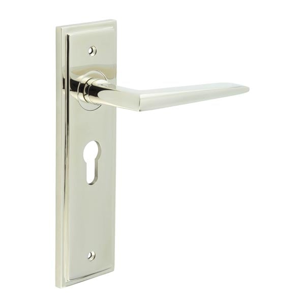 Burlington Mayfair Door Handles Euro Backplate by Burlington By Frelan