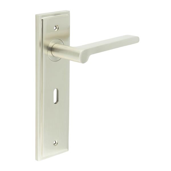 Burlington Fitzrovia Door Handles Lock Backplate by Burlington By Frelan
