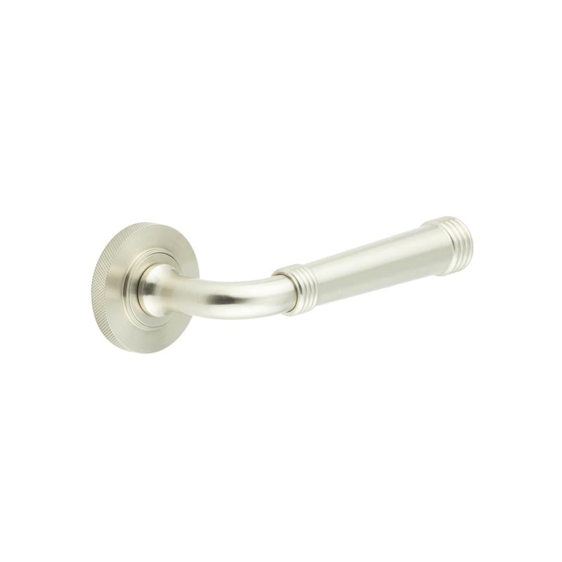 Burlington Highgate Door Handles On Knurled Rose by Burlington By Frelan