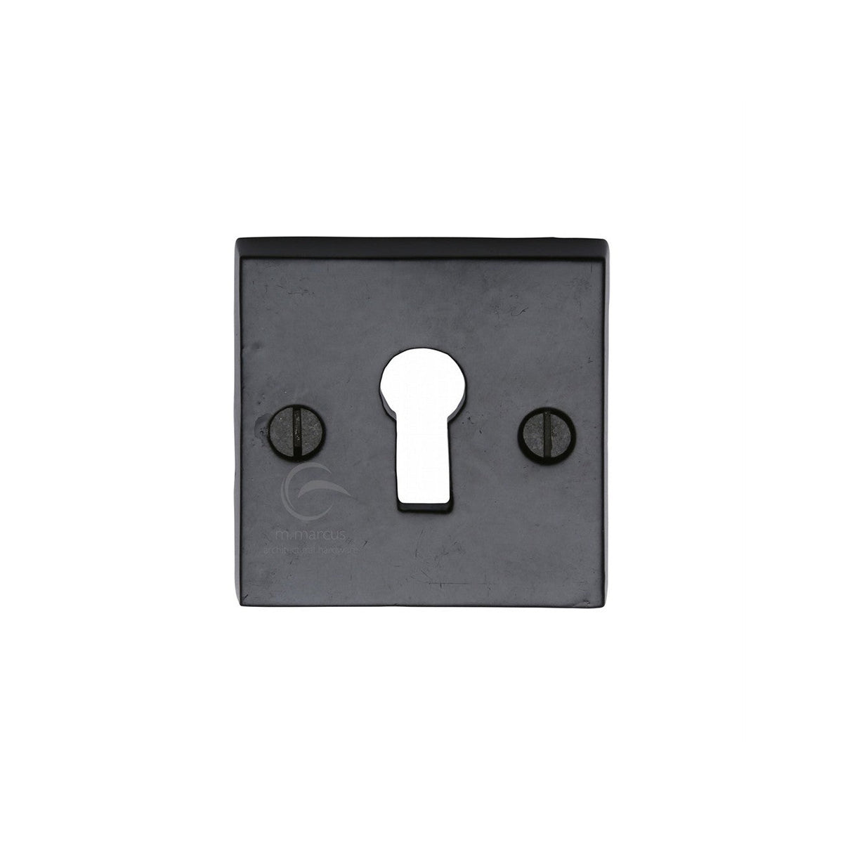 Standard Key Escutcheon Square Black Iron - Matt Black